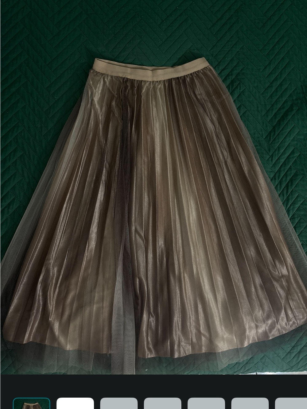 New Mix Pleated A-Line Midi Skirt in Taupe